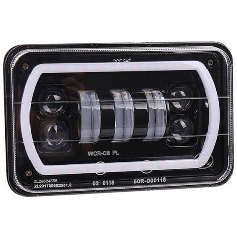 4*6 Jeep Wrangler Headlight  (yellow+white-Excludes Wiring）