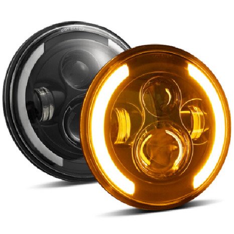 7INCH Jeep Wrangler Headlight  (Semi-Round Slim Version - Excludes Wiring)